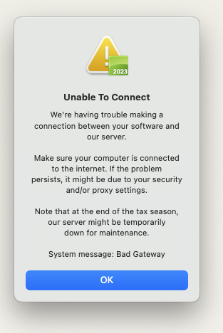 markwuerslin's tweet photo. .@HRBlock @HRBlockAnswers your e-file is broken for the past 12 hours.  Not a great look on April 14-15th.  Can you  make this work?  #BadGateway https://t.co/kxTs6rUxHi