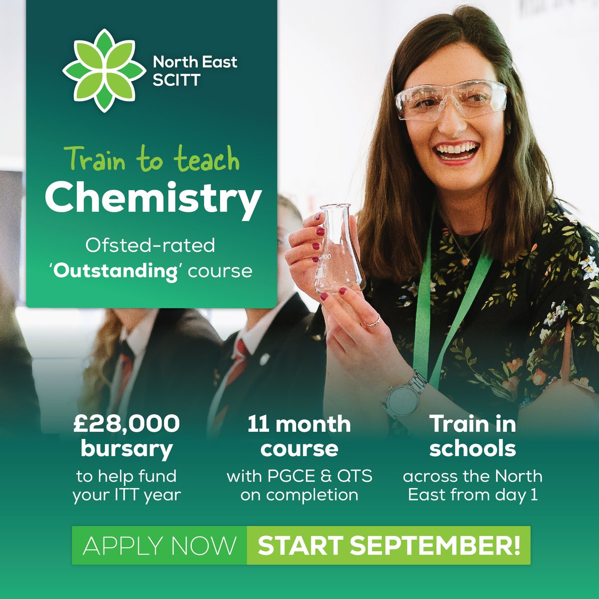 ⭐ We're recruiting ⭐ Chemistry teacher training places! 🧪 Interested? ✨ Spend a morning in school to see if teaching is for you! 🙌 Book your place: loom.ly/3KRIjGk #nejobs #northeastjobs #recruiting