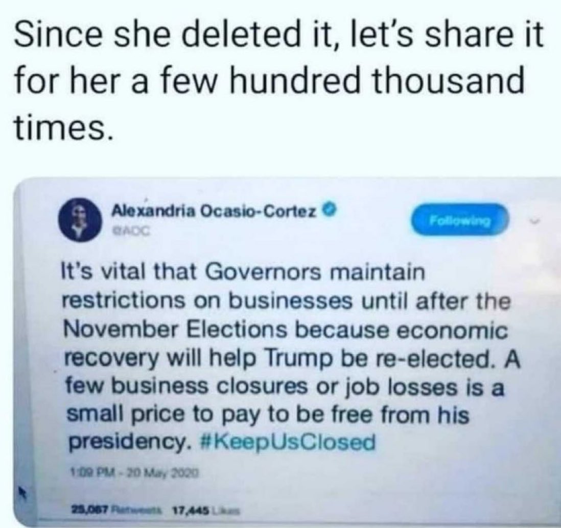 AOC doesn't like it when this post comes out! Pass it on 👉