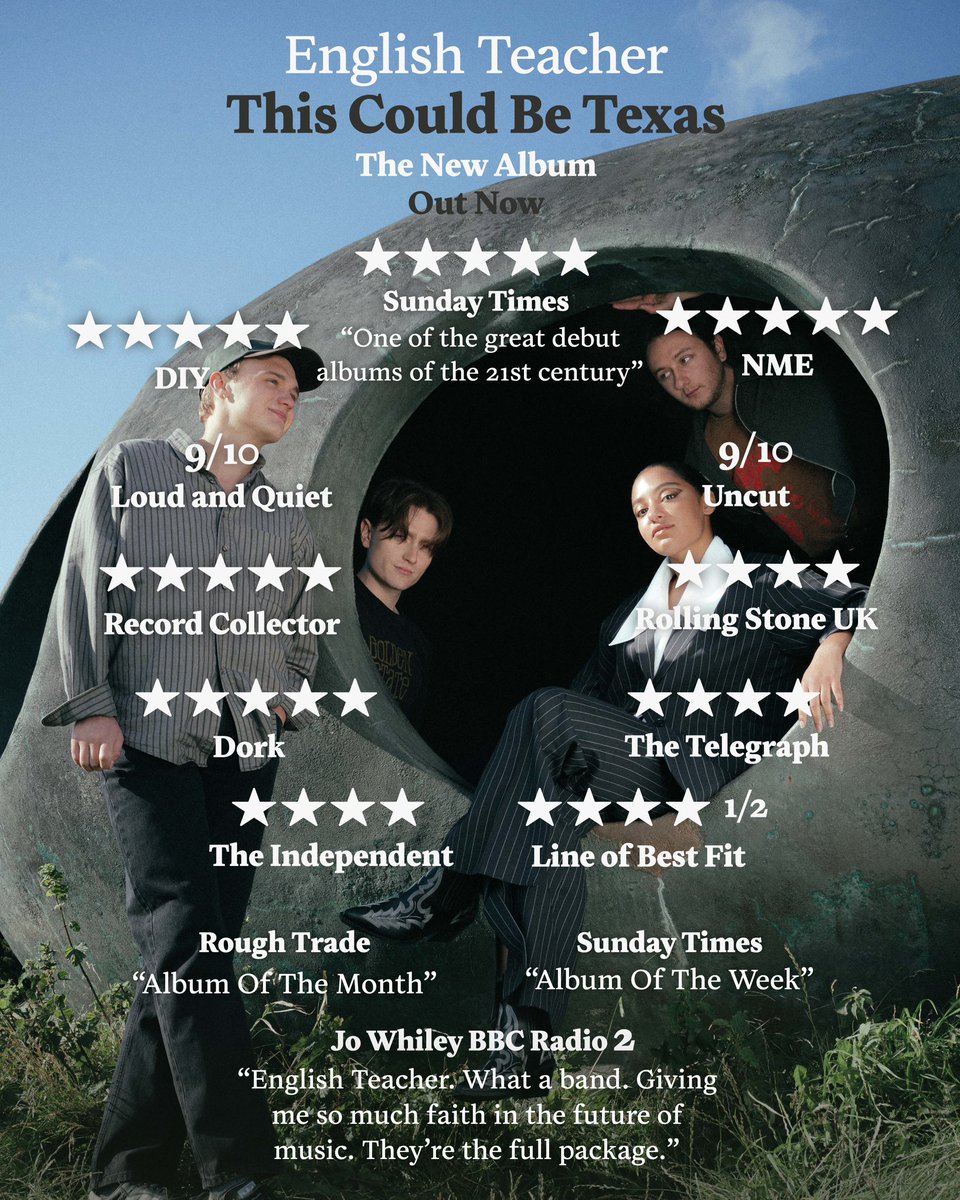 Currently the #1 rated album of 2024, English Teacher’s (<a href="/Englishteac_her/">English Teacher</a>) debut LP ‘This Could Be Texas’ is out now via <a href="/islandrecordsuk/">Island Records</a> 👊