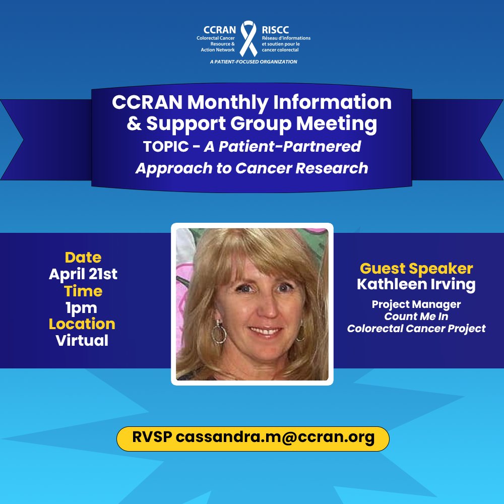 CCRAN offers new monthly support groups tailored to specific needs: early vs. average age onset and early vs. advanced stage disease. The meeting is on Sunday, April 21st at 1pm ET via Zoom.