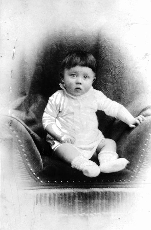 Adolf Hitler as an infant, c. 1889–1890. This is the only Adolf Hitler baby photo known to exist.