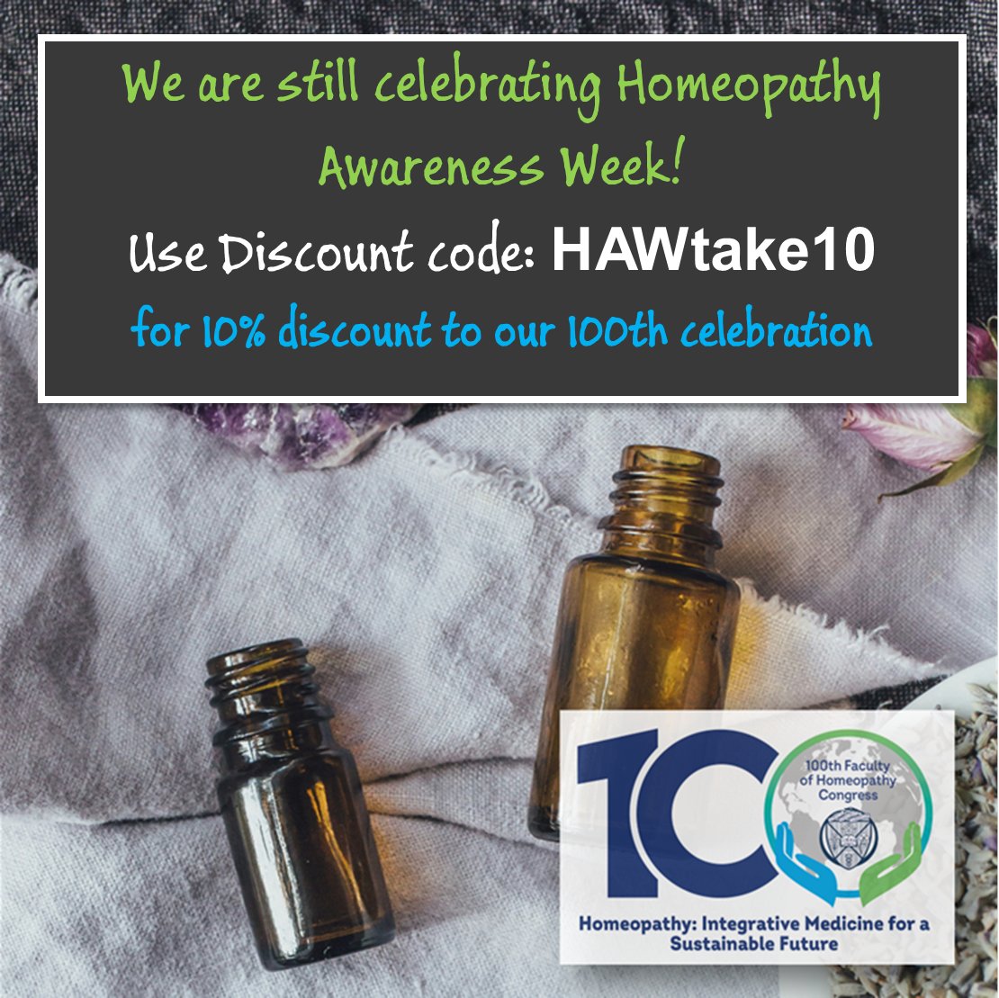 fohhomeopathy's tweet photo. We are still #celebrating #homeopathyawarenessweek 10-16/4. A warm welcome to all practitioners with an interest in #homeopathy or #integrativemedicine to our 100th Congress #JoinUs in November in #edinburgh use discount code below to take 10% off now!  https://t.co/geE4ReHqTK https://t.co/9B9PsrJKJh