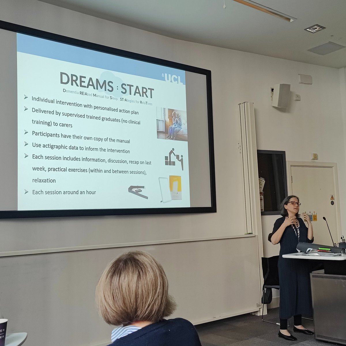 Great to hear results from the @DreamsStartUCL trial addressing the difficult problem of sleep disturbance in people with dementia @rapaport_penny @Gill_Livingston @UCLPsychiatry