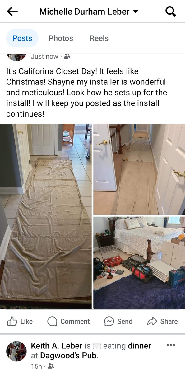 MDurham5025's tweet photo. It's California Closet day at my house! Look how meticulous Shayne my installer is! I can't wait to show you the finished product. You deserve this too! https://t.co/RfBoVn3Ren https://t.co/gdVh7OpeQ6