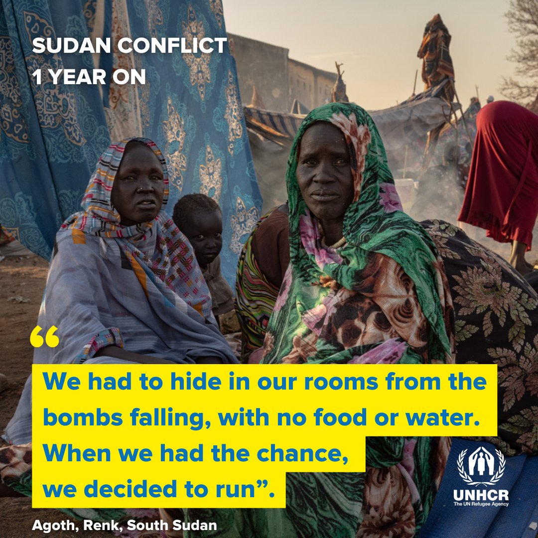 Agoth, and her extended family of 19, spent three days travelling by foot 🚶🏾, and then by truck 🚚, to reach the border, after fleeing the conflict in #Khartoum, Sudan 🇸🇩. #KeepEyesOnSudan