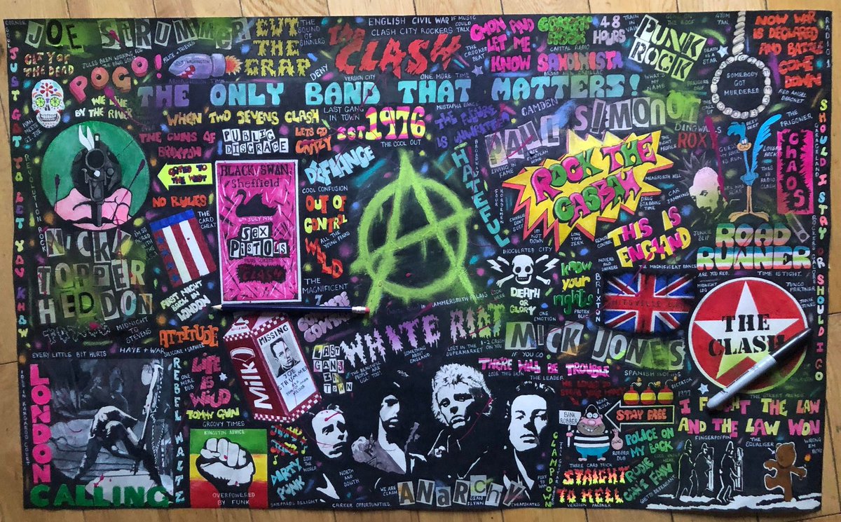 Clash pop art print by Paul Halmshaw. #theclash #clash #goth #punk #music #nft #punk #punkrock #70s #80s #70smusic #80smusic #wallart #joestrummer #anarchy #vinyl