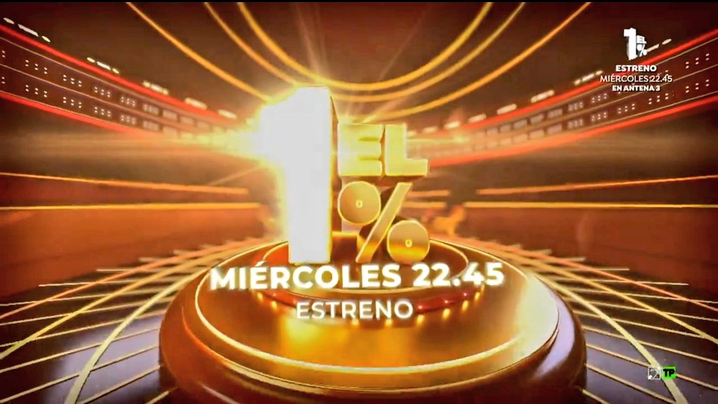 🟠 RECORDAMOS | #Antena3 ESTRENA este miercoles su nuevo concurso 'El 1%', con la participación de Miguel Lago, Soraya y Nicolás Coronado y la conducción de Arturo Valls, este miércoles 17 de abril a las 22.45 @ArturoValls @SorayaArnelas @nicolas_coronad @Gestmusic
