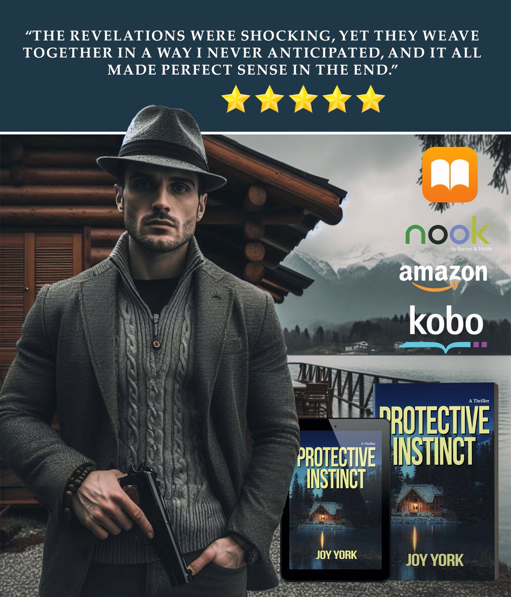 PROTECTIVE INSTINCT Joy York Anything can happen when a bestselling crime novelist and a southern kindergarten teacher are running from the mob! #thriller #suspense #CrimeFiction #actionadventure #GooglePlay Banner by @KathleenHarrym1 Available on Amazon:…