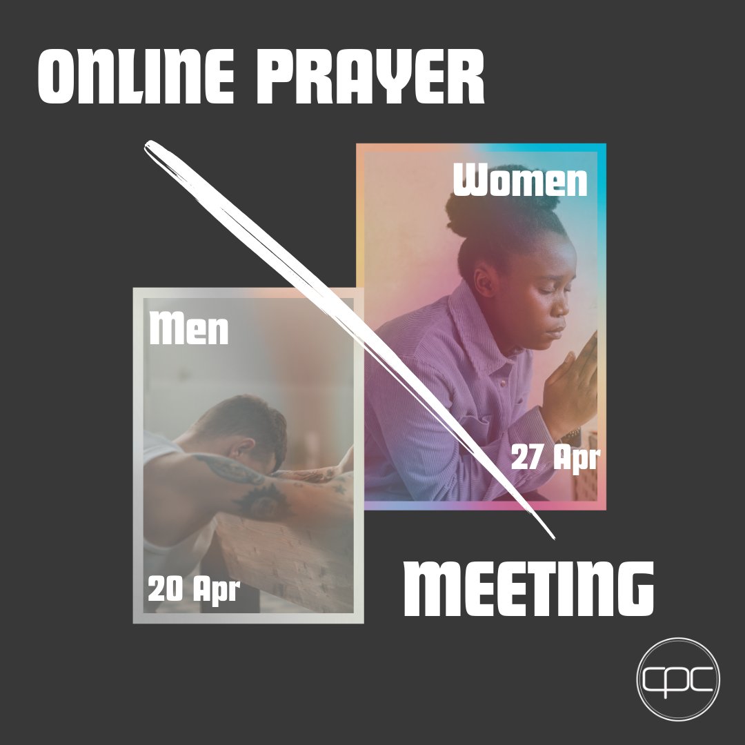 CityPraise's tweet photo. Men’s and Women’s Online Prayer Meeting
If you would like to receive the link and password for the online prayer meeting, please email men@citypraisecentre or women@citypraisecentre.com. https://t.co/KEB4PkScvw