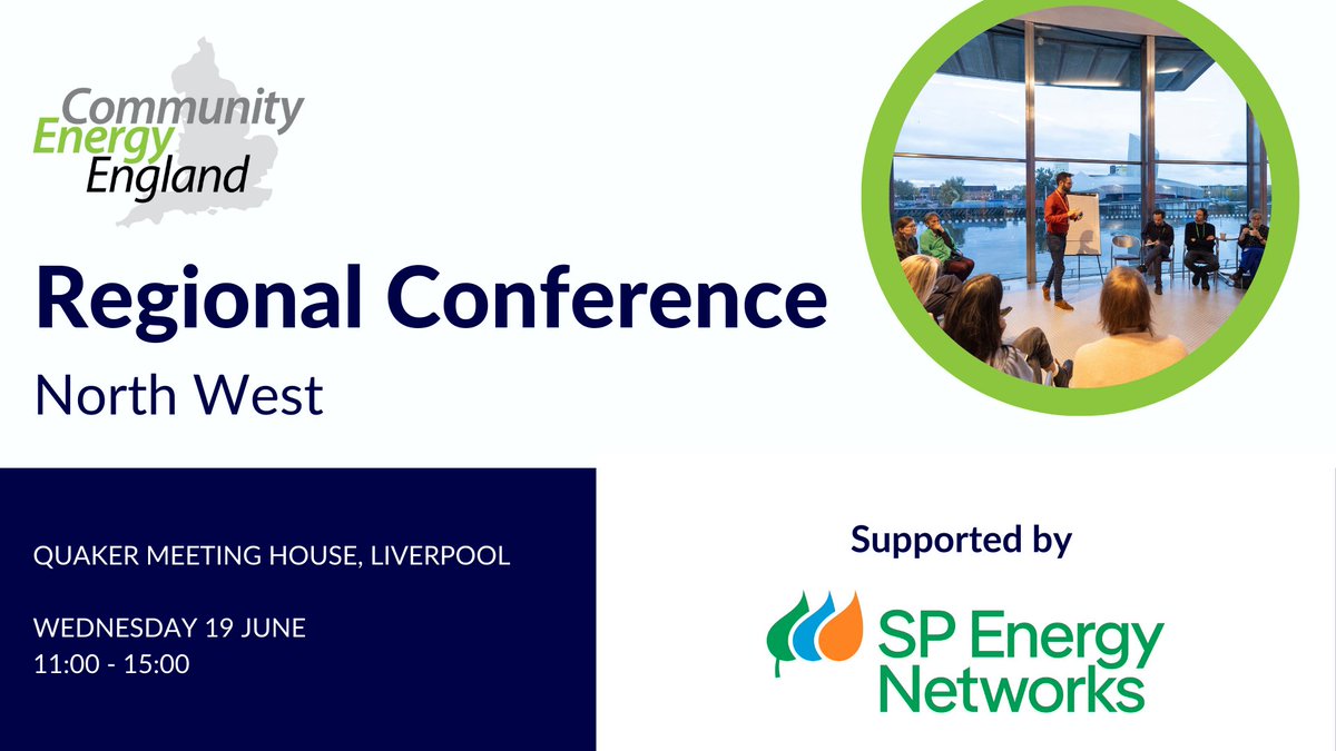 📅Mark your calendars because our next regional event will take place in the vibrant city of Liverpool on Wednesday 19 June. We're pleased to be partnering with @SPEnergyNetwork on this event. Registration is now open! 👇 communityenergyengland.org/events/regiona…