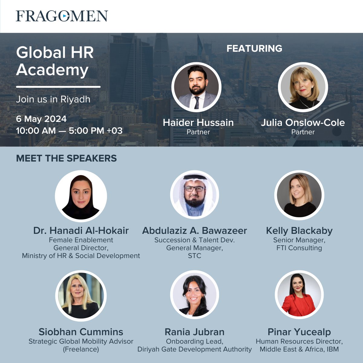 Join us in #Riyadh on May 6th for our inaugural Global HR Academy, an all-day, in-person #GlobalMobility training & development event bringing together senior #HRProfessionals operating in the Kingdom and the Middle East: bit.ly/3TyeiJ9