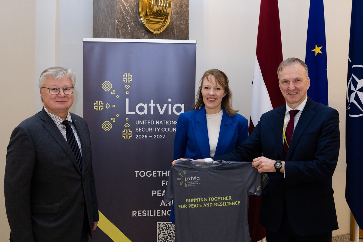 #LatviaUNSC Task Force Director @APildegovics & Ambassador at Large @KEihenbaums meet with the Vice-Chair of the Working Group II under @IPCC_CH Zinta Zommers who is in Riga for the largest UN-level event in Latvia so far. #TogetherForPeaceAndResilience ➡️ mfa.gov.lv/en/article/and…