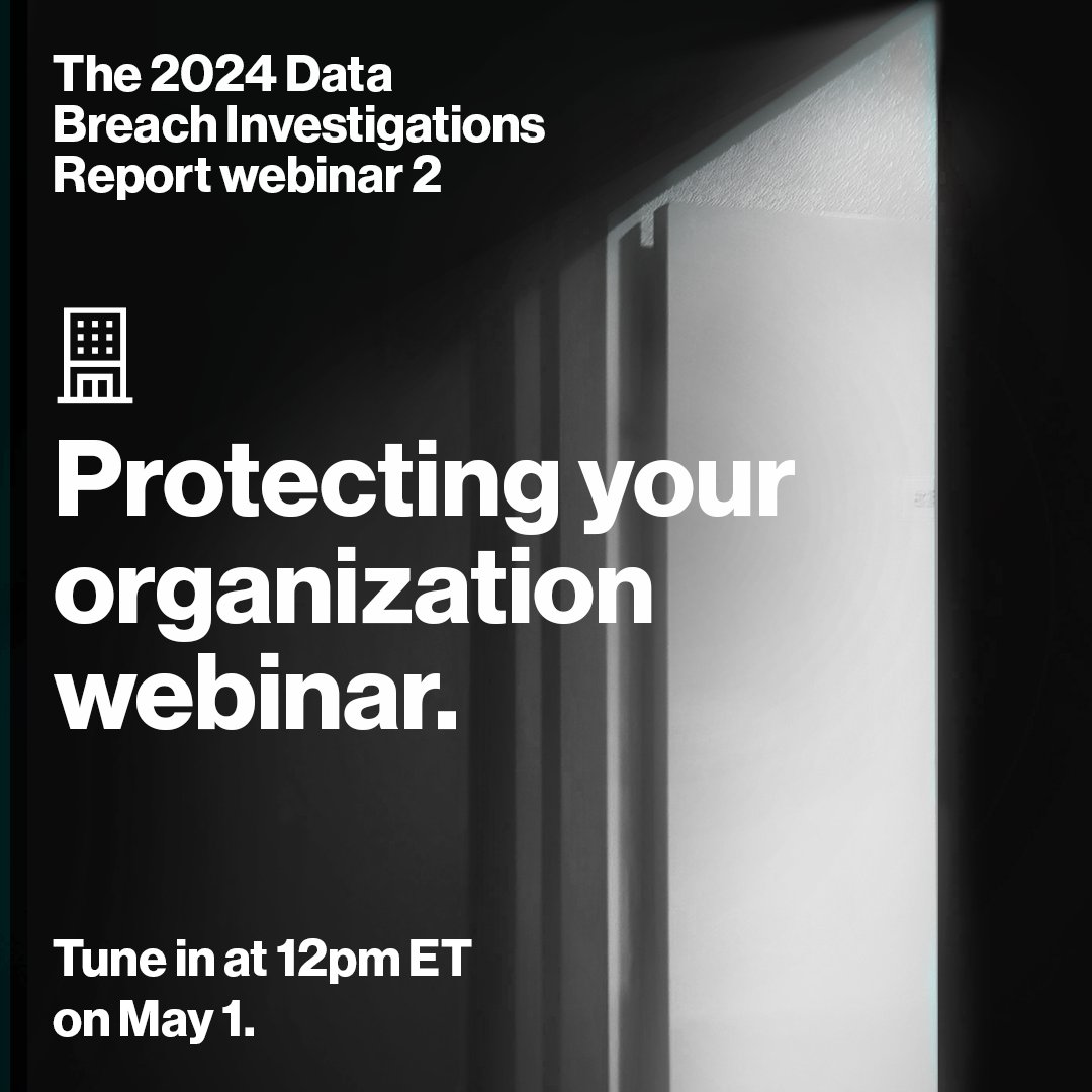 KarenMooreComms's tweet photo. The 17th edition of the Data Breach Investigations Report is coming. Tune in to the webinar to find out what the data means and how to protect organizations of all sizes. Register in the link. #ItsYourVerizon https://t.co/9k2ZCsDWlV https://t.co/N6eHw5gkQP