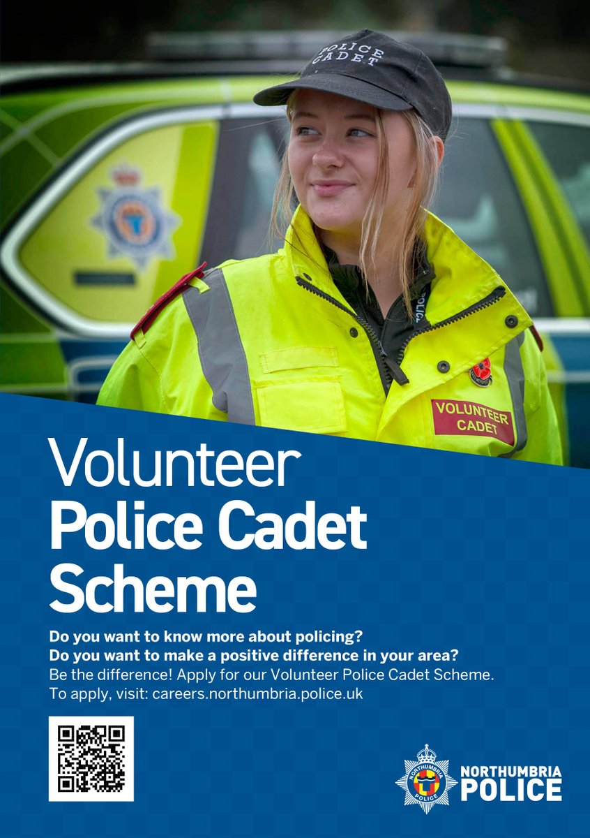 Be the difference! Apply for our Police Cadet Scheme. To apply, visit: careers.northumbria.police.uk The closing date for applications is 21st April 2024