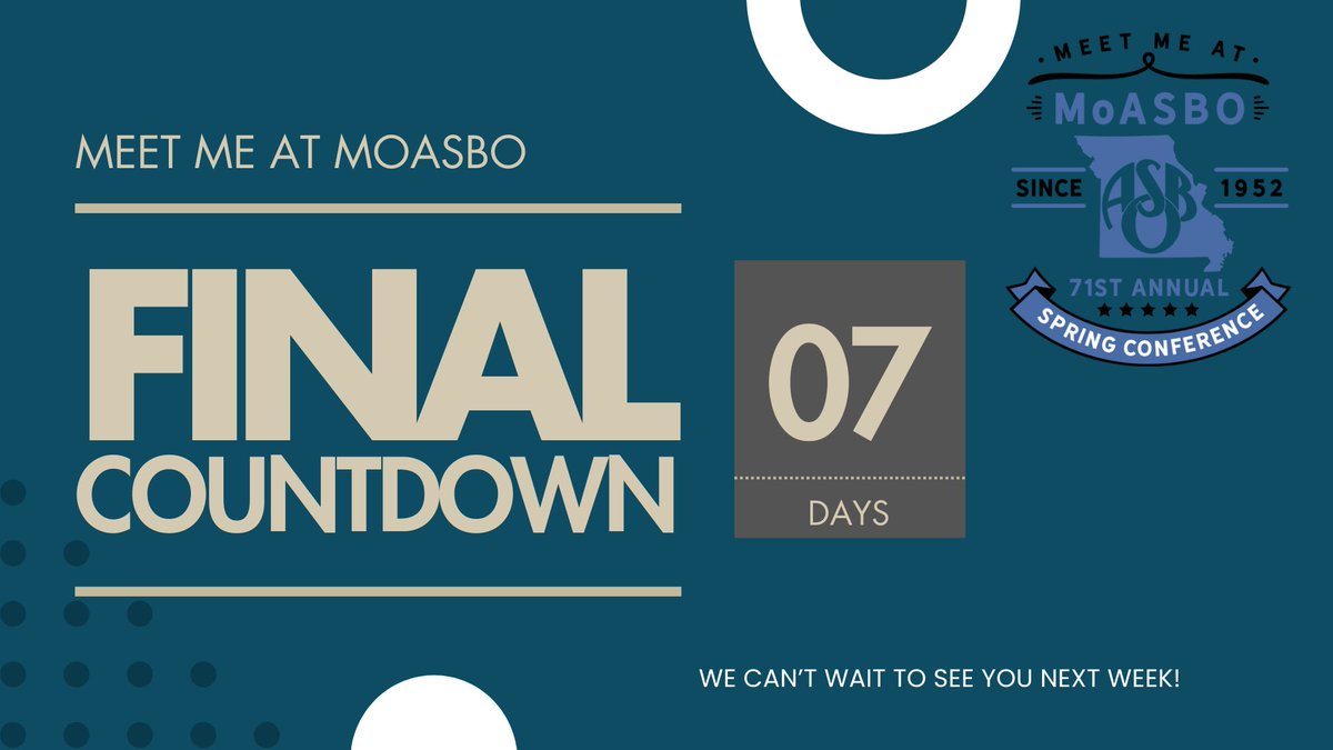 😍 We can't wait to see our #MoASBO members at the lake for our upcoming Annual Spring Conference!

Add this year's conference tag to your social media profile picture and let your colleagues know you will be there! #MoASBO2024