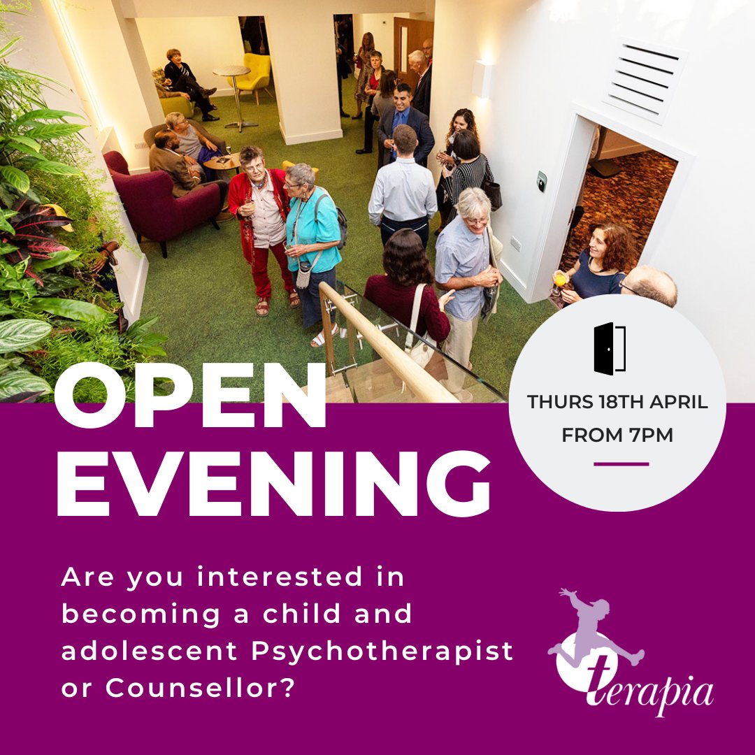 Are you interested in becoming a child and adolescent Psychotherapist or Counsellor?

Our open evening will take place this week on Thursday 18th April at The Bothy.

#OpenEvening #Terapia #Psychotherapy #Counselling #AssuredCourse #MiddlesexUniversity #MA #PartTimeCourse #London