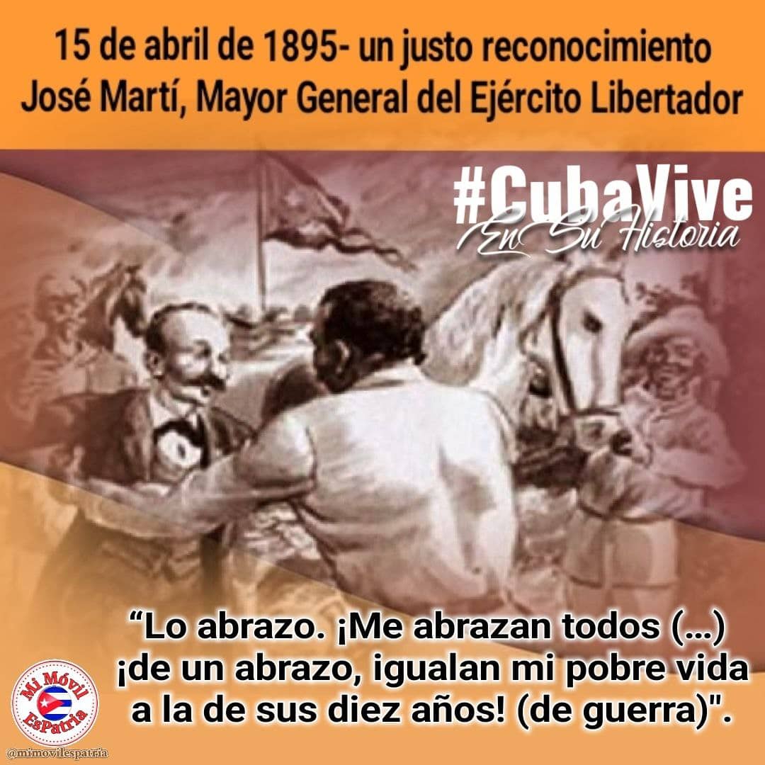 Un día como hoy, hace 129 años, fue ascendido nuestro Héroe Nacional José Martí al grado de Mayor General del Ejército Libertador. #CubaViveEnSuHistoria