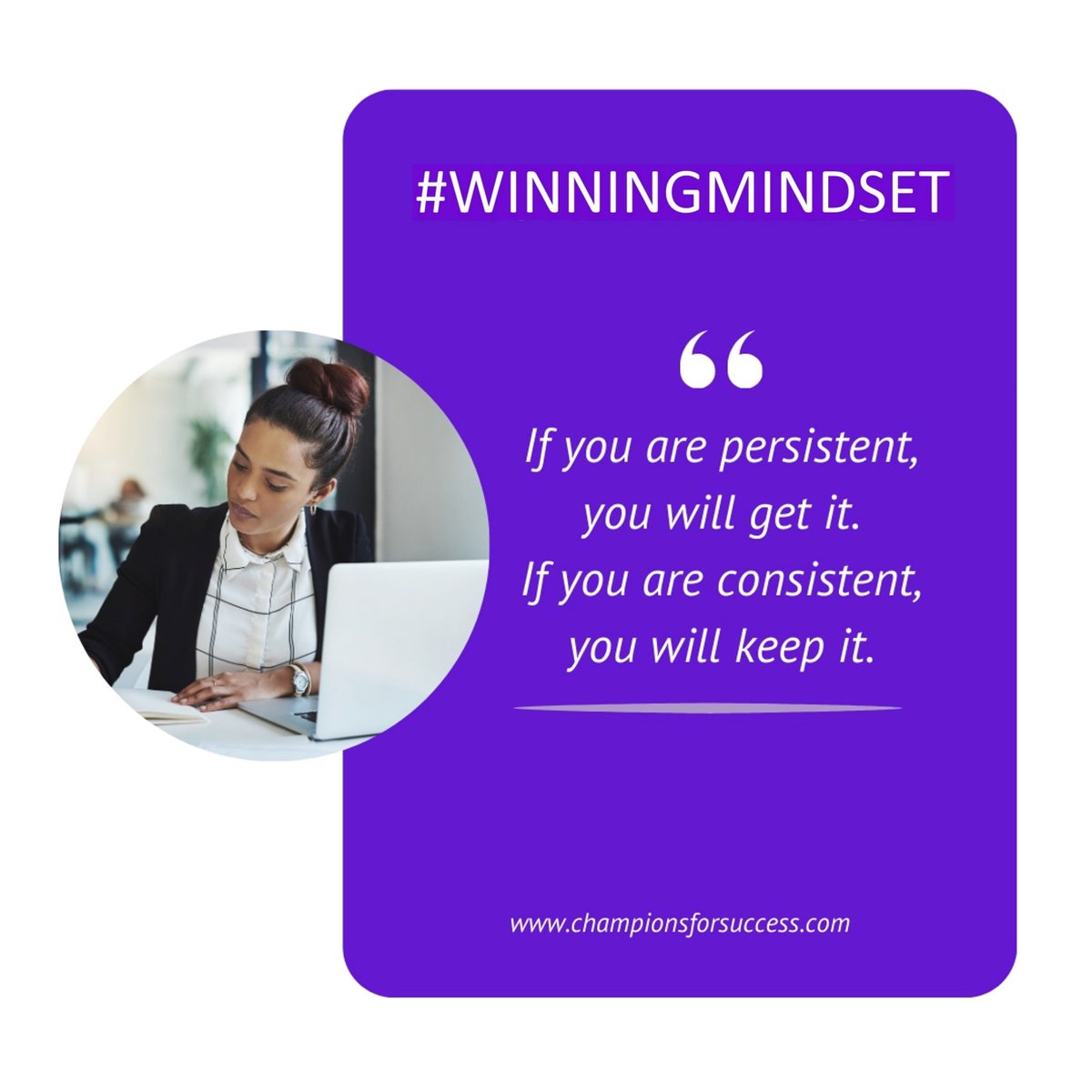 If you want to succeed, persistence and consistency are critical components of any successful plan. #ChampionsForSuccess #MaryAnneKochut #BusinessExcellence #ProfessionalDevelopment #CorporateTraining #LeadershipDevelopment #SkillsDevelopment #management #leadership