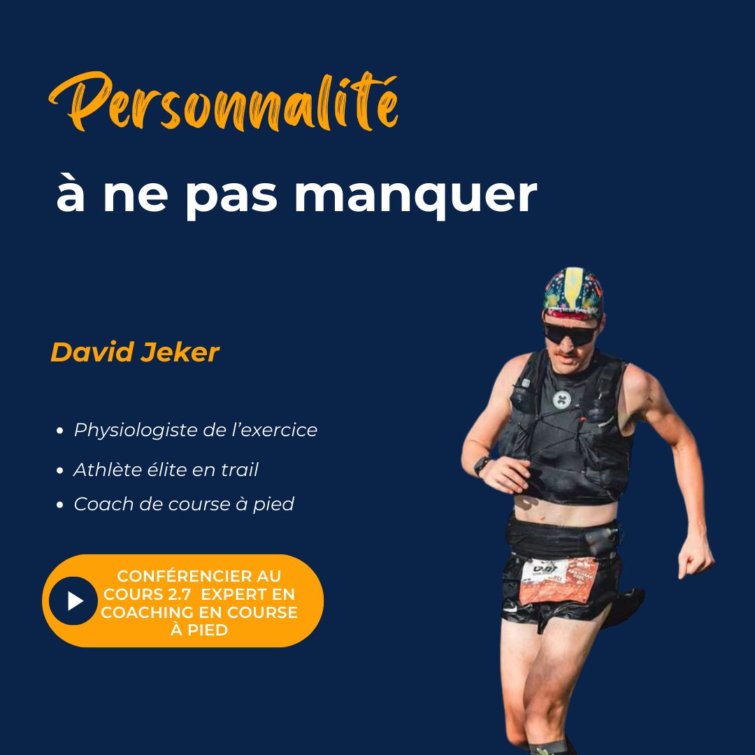 🏃 Nous sommes enthousiastes d'accueillir @davidjeker , un physiologiste de l'exercice, athlète élite et coach en course en sentier, le vendredi 17 mai à Lac-Beauport, au cours avancé 2.7 Expert.e en coaching en course à pied! Inscriptions bit.ly/LCDC2-7QC2024