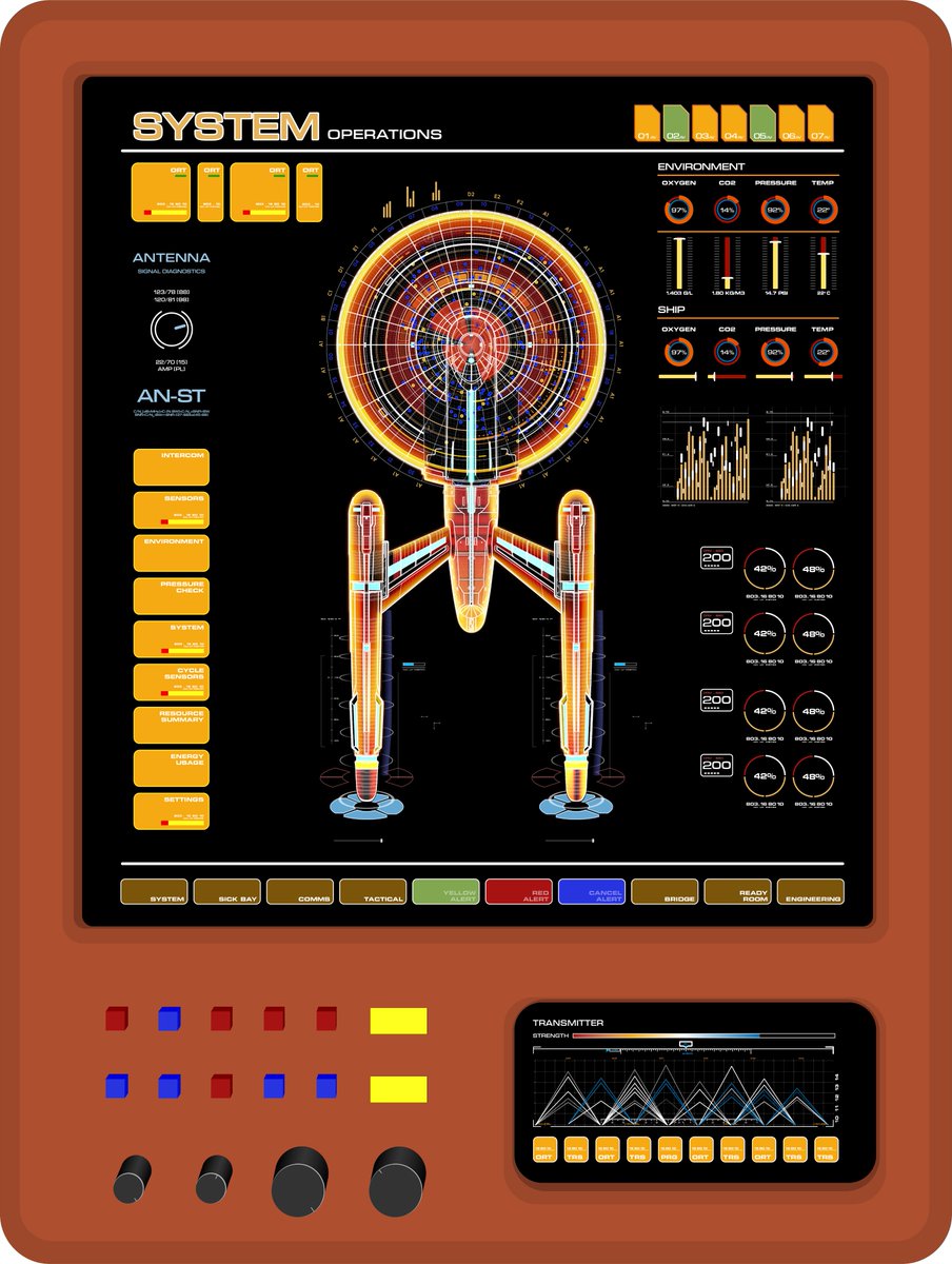 In February, director Davy Perez posted on his IG a photo of a panel from an Enterprise corridor that includes 2 of @timothypeel1's amazing screen designs. Here are my re-creations of the screens and both combined in a re-creation of the panel itself. #StarTrekStrangeNewWorlds