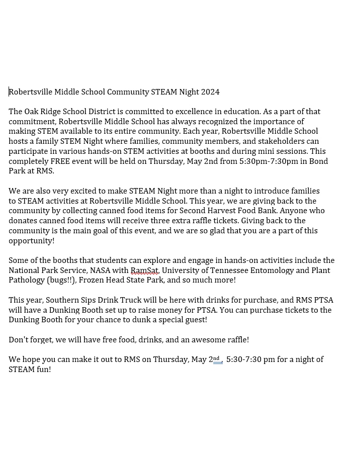 Robertsville Middle tweet media