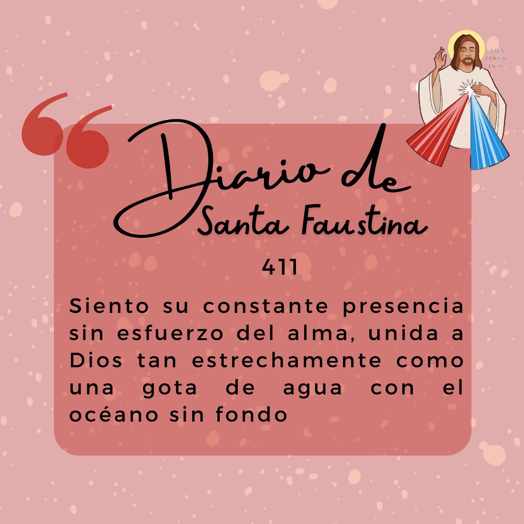 Hoy #Lunes #15Abril  recordamos esta frase del #DiariodeSantaFaustina, es importante que tengamos presente que Dios está siempre presente cerca de Ti. 
#SantaFaustinaKowalska #DivinaMisericordia