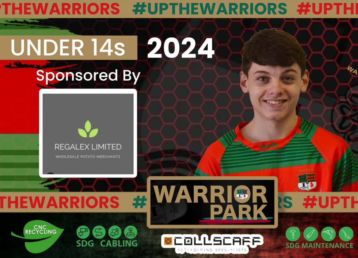 Massive well done to the @MytonWarriors U14’s Lewis & Jack who were player’s of the match from Sunday’s @COHDRL_Official game v @CottTigersRugby U14’s Good effort from the team winning 36 - 16 👏🏉❤️💚🏆 #UpTheWarriors #CommunityRL