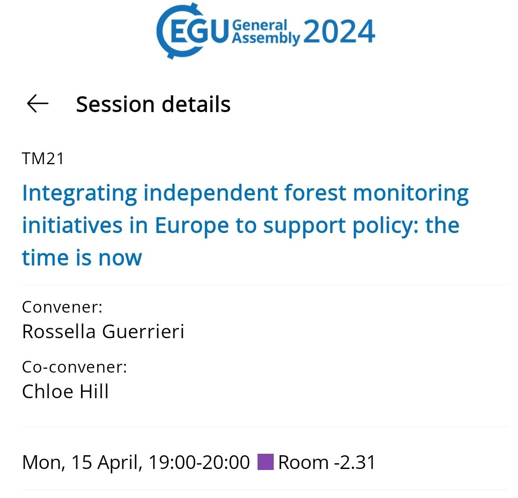If you are involved in #forestmonitoring and would like to engage more with #policymakers do not miss this Townhall today at 7pm #EGU24