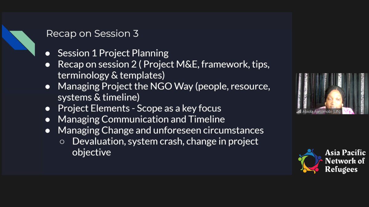 Proud to announce the completion of Module 2 in our Skills Enhancement & Training Program! Stay tuned for updates from our final module in Leadership & Advocacy! Here's a peak into some of our discussion topics from our third session. #ProjectManagement #SkillsEnhancement