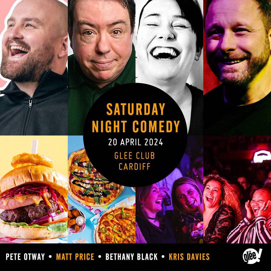 📆 Friday & Saturday Night Comedy, featuring @PeteOtway, @mattpricecomic, @ThanyiaMoore (Fri only), @russellarathoon (Fri only), @BeffernieBlack (Sat only) & @kris_81 (Sat only) Superb stand-up comedians & a great range of tasty food offerings Tickets 🎟 bit.ly/CardiffWeekend…
