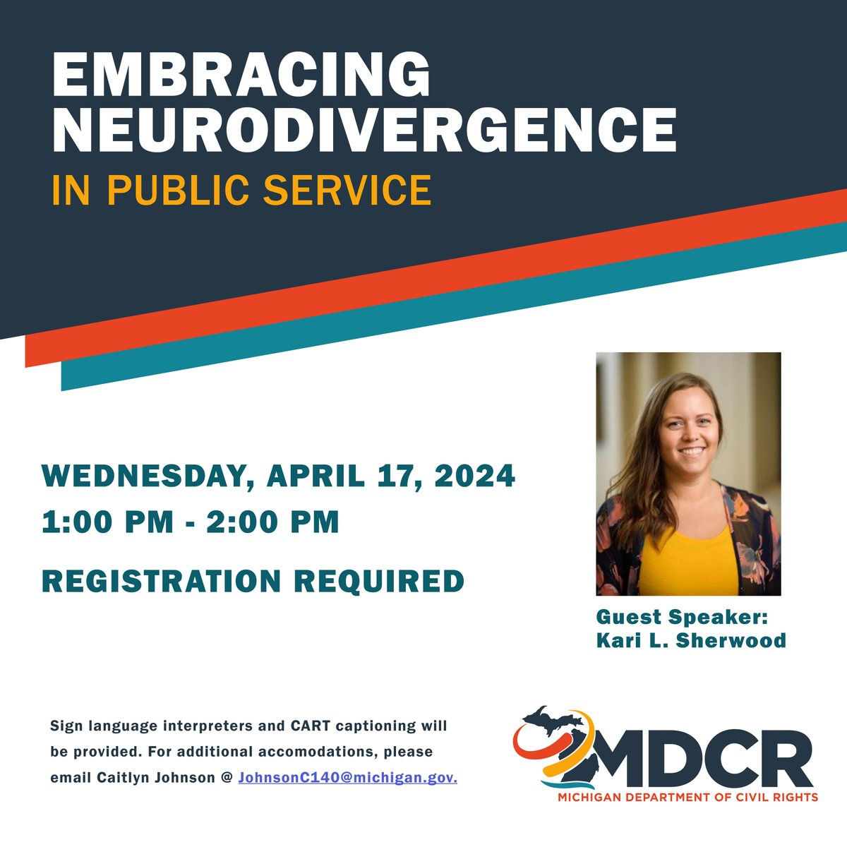 Join our ADA Compliance Unit for the upcoming virtual program: Embracing Neurodivergence in Public Service. Attendees will explore neurodiversity and ways that public servants can better engage with neurodiverse individuals. Registration is required. ow.ly/smC750R3xzg