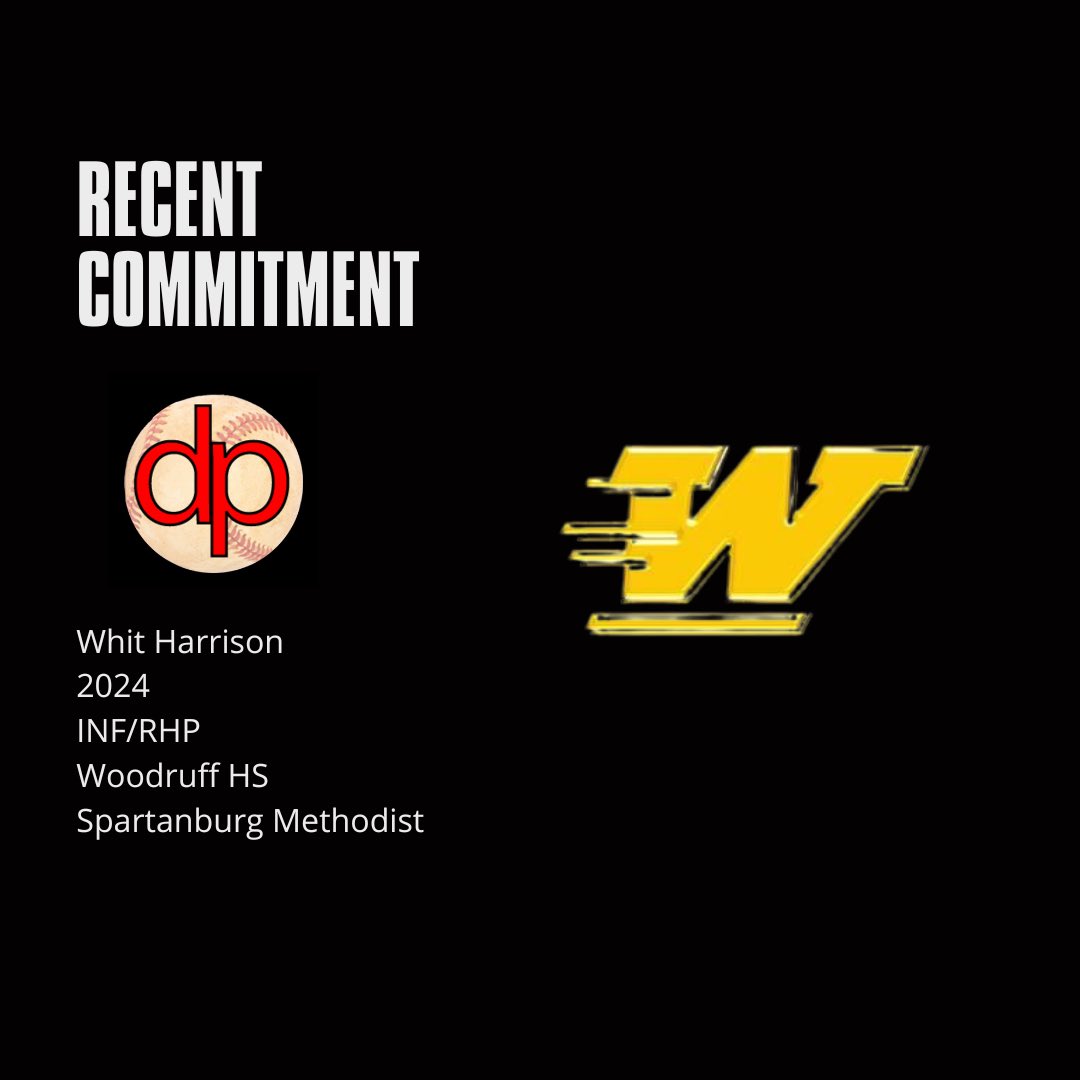 This weekend, 2024 INF/RHP Whit Harrison of Woodruff HS made a commitment to play college baseball at Spartanburg Methodist College.