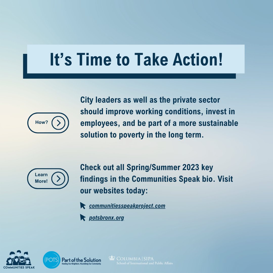 Communities Speak (@commspeaknyc) on Twitter photo 📣New key findings with <a href="/POTSBronx/">Part of the Solution</a>! Today, we're looking at insights into financial insecurity. What do city leaders and employers need to know about job instability, access, and pay in the Bronx?
More key findings here ➡️ static1.squarespace.com/static/60e58fd…
#Bronx #CommunityEngagement 📣New key findings with <a href="/POTSBronx/">Part of the Solution</a>! Today, we're looking at insights into financial insecurity. What do city leaders and employers need to know about job instability, access, and pay in the Bronx?
More key findings here ➡️ static1.squarespace.com/static/60e58fd…
#Bronx #CommunityEngagement