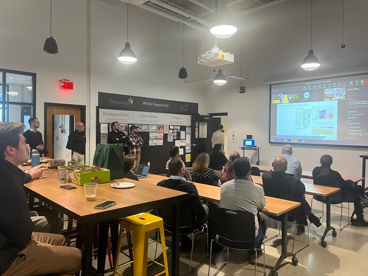 TimberlineConst's tweet image. Earlier this month we hosted our inaugural &apos;TIMBERlive - Quarterly Connection with Your Colleagues&apos;. During the live stream and in-person event, we heard from team members across all 3 of our offices to celebrate recent wins &amp;amp; project updates. #exceptionalnoexception #Timberlive