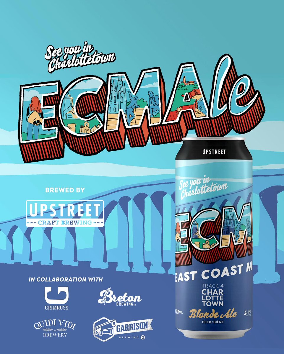 ECMAle Track 4: Charlottetown Blonde Ale by @UpstreetBrewing is here! 🍺

Proudly brewed on the island in collaboration with @bretonbrewing, @garrisonbrewing, @GrimrossBrewing  & @QuidiVidiBeer 

liquorpei.com/products/upstr… #PEI @ecmaofficial