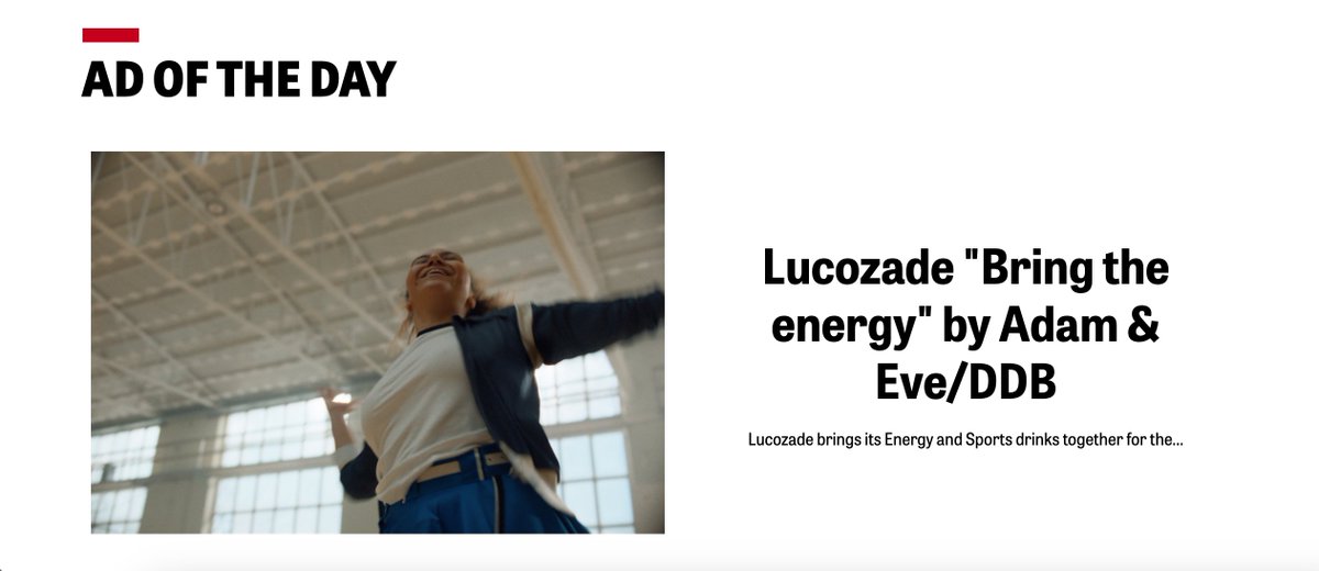 AOTD x Lucozade @SuntoryBF_GBI Thank you @Campaignmag !