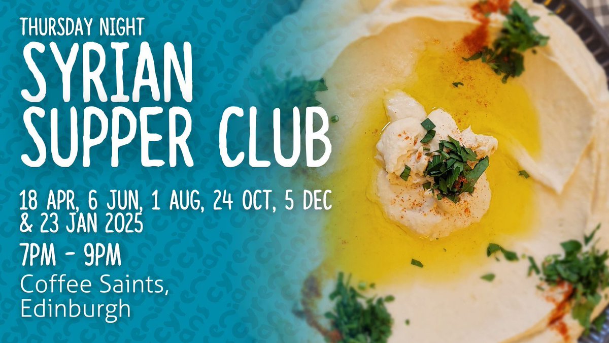 Last few tickets remaining for this week's Syrian Supper Club! Don't miss out on authentic Syrian cuisine, cooked with love by award-winning chef Noura. Enjoy delicious food, meet new people and learn about Noura's food journey. Book your place: buff.ly/483pqmh