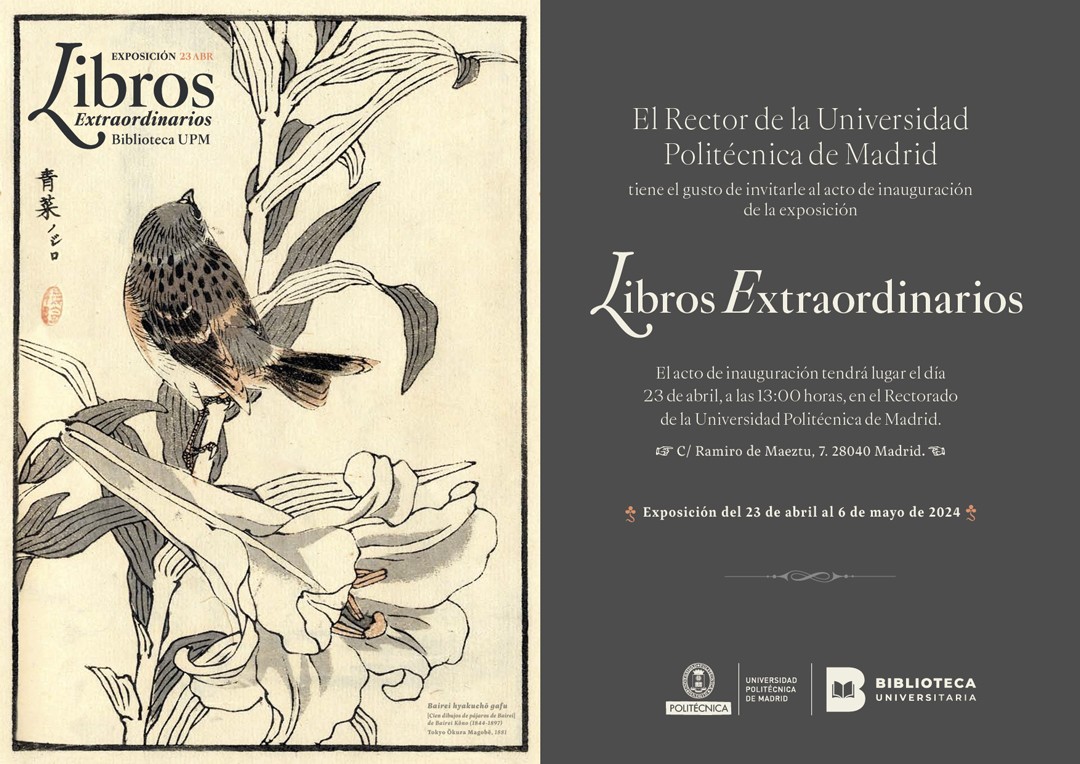 El #23abril #DíadelLibro2024 se inaugura en #RectoradoUPM la exposición #LibrosExtraordinariosUPM con algunos de los más célebres ejemplares del rico patrimonio bibliográfico histórico de @la_UPM #semanacervantina #EELISAlibrary <a href="/nosolotecnica/">NoSoloTécnicaUPM</a> #somosUPM #CESAERlibrary