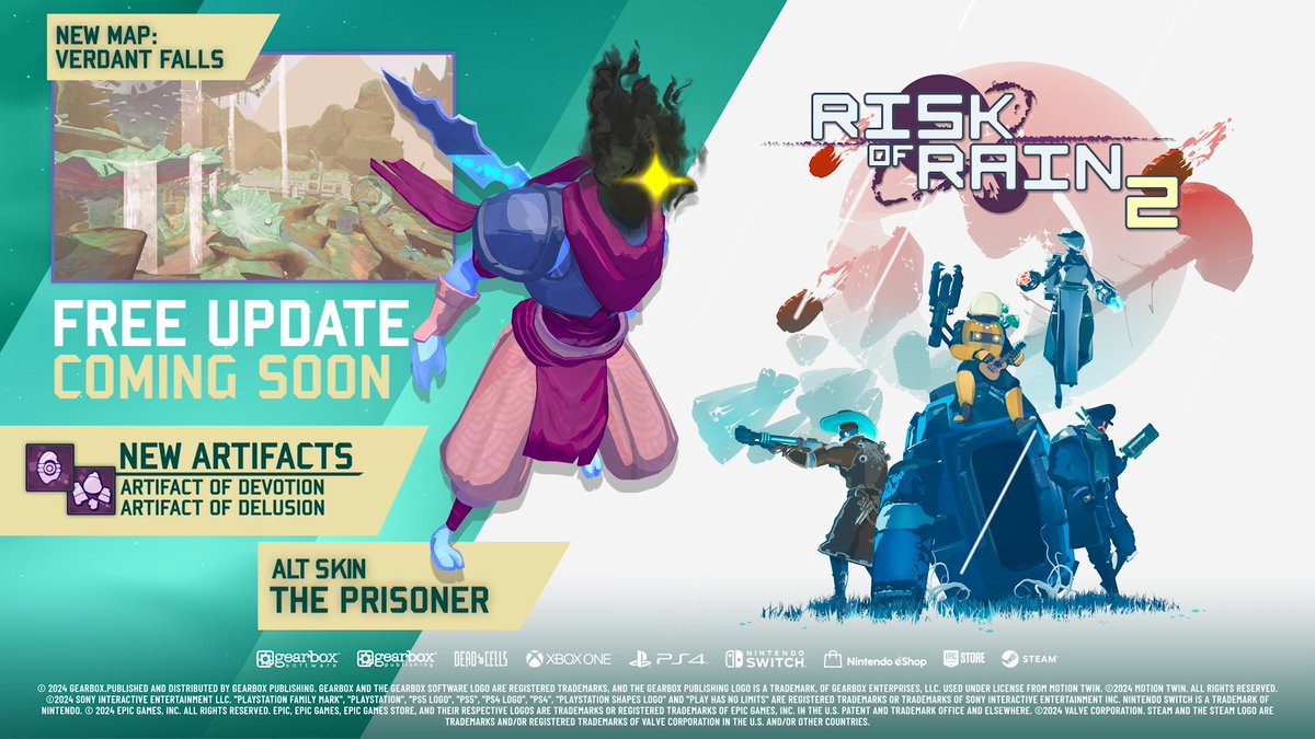 In case you missed it, last week we revealed the Devotion Update! This update is going to bring: 🔪 A Dead Cells-themed skin for Mercenary 🍃 The vibrant new map, Verdant Falls 🔮 Two Artifacts