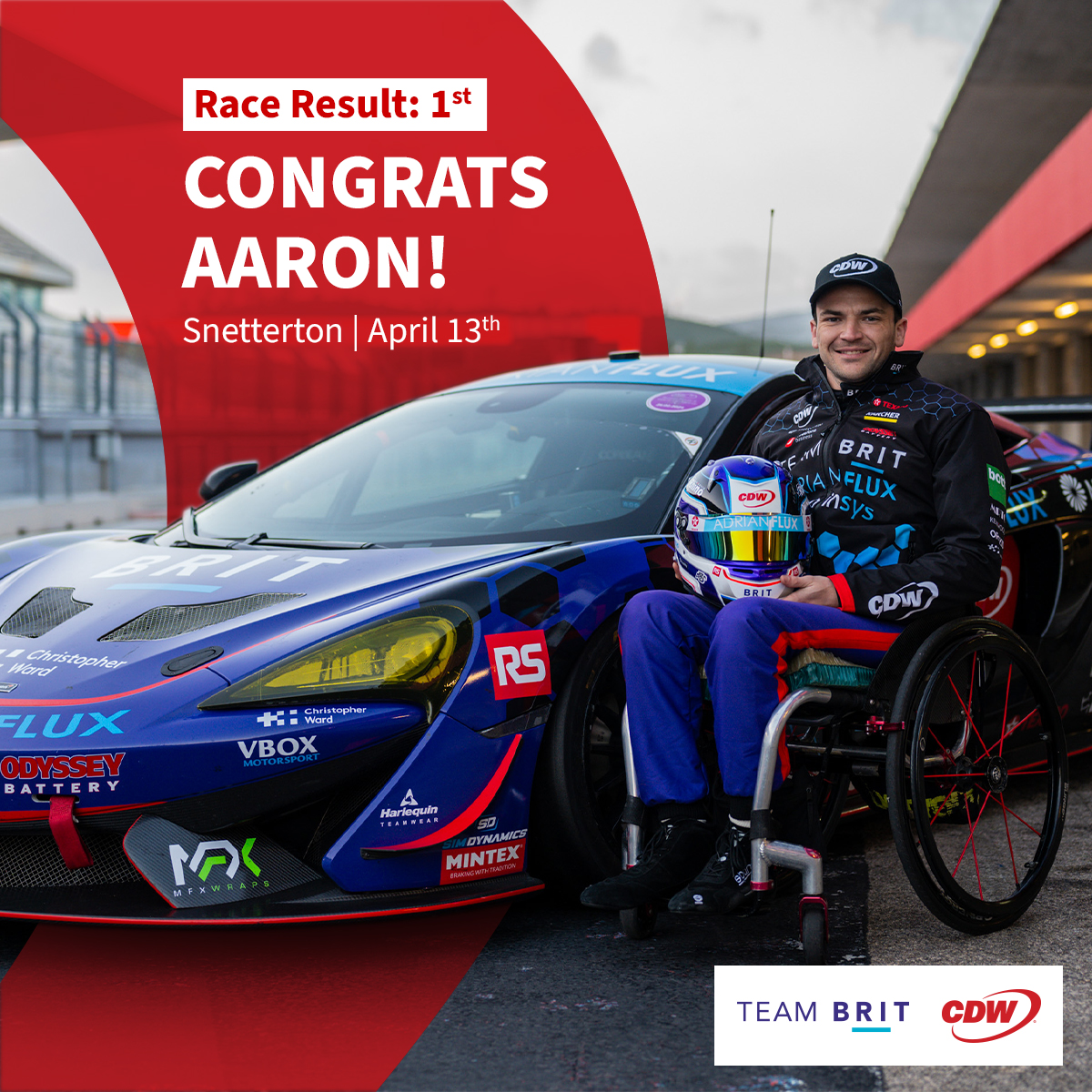 What a thrilling race at Snetterton! Huge congratulations to @aaronmorganrace and Paul Fullick for their sensational performance, securing P1 in style this weekend! It’s on to Silverstone in June next. Good luck Aaron and the rest of Team BRIT!