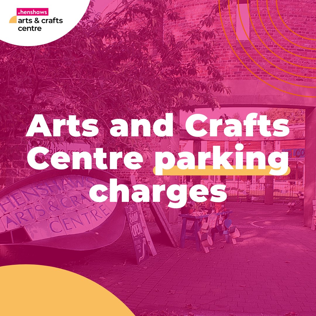 From today, the #CarParking arrangements at our Arts and Crafts Centre will be changing. As part of our commitment to sustaining the vibrant experience at Henshaws, we are introducing parking charges to ensure the safety of #Artmakers, #Visitors and staff: henshaws.org.uk/arts-crafts-ce…