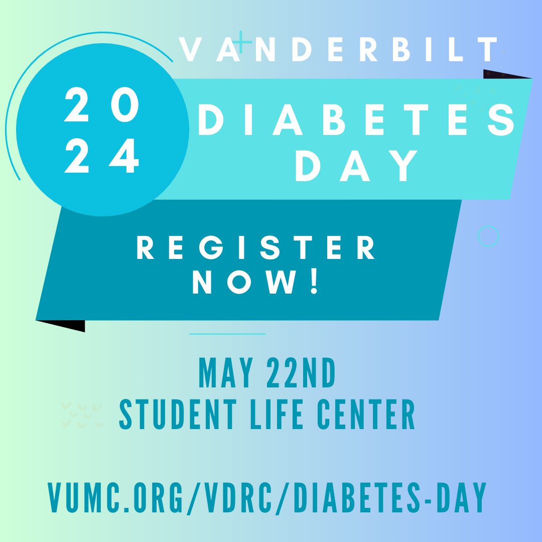 Have you registered for the annual Vanderbilt Diabetes Day, yet? We hope to see you there! Register here: redcap.link/ii3uh93j