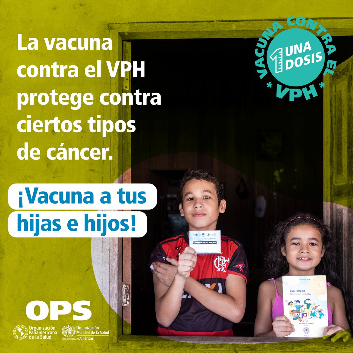 Celebramos la determinación del Estado Plurinacional de #Bolivia de incorporar al esquema regular de vacunación las vacunas contra el Virus del Papiloma Humano  (VPH) para los niños de 10 años. Una sola dosis será suficiente para crear la inmunidad. !Vacuna a tus hijos e hijas!