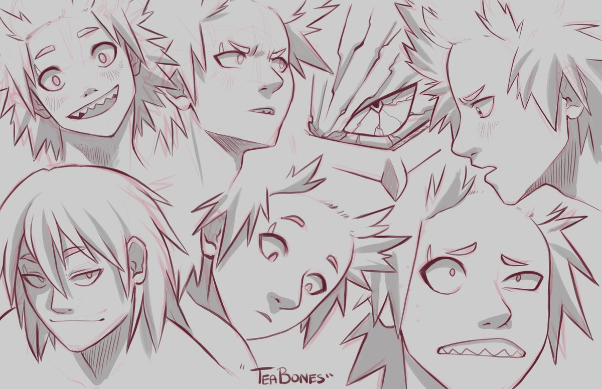 Working on getting Kirishima Eijirou's likeness down for future work, that means sketch page~