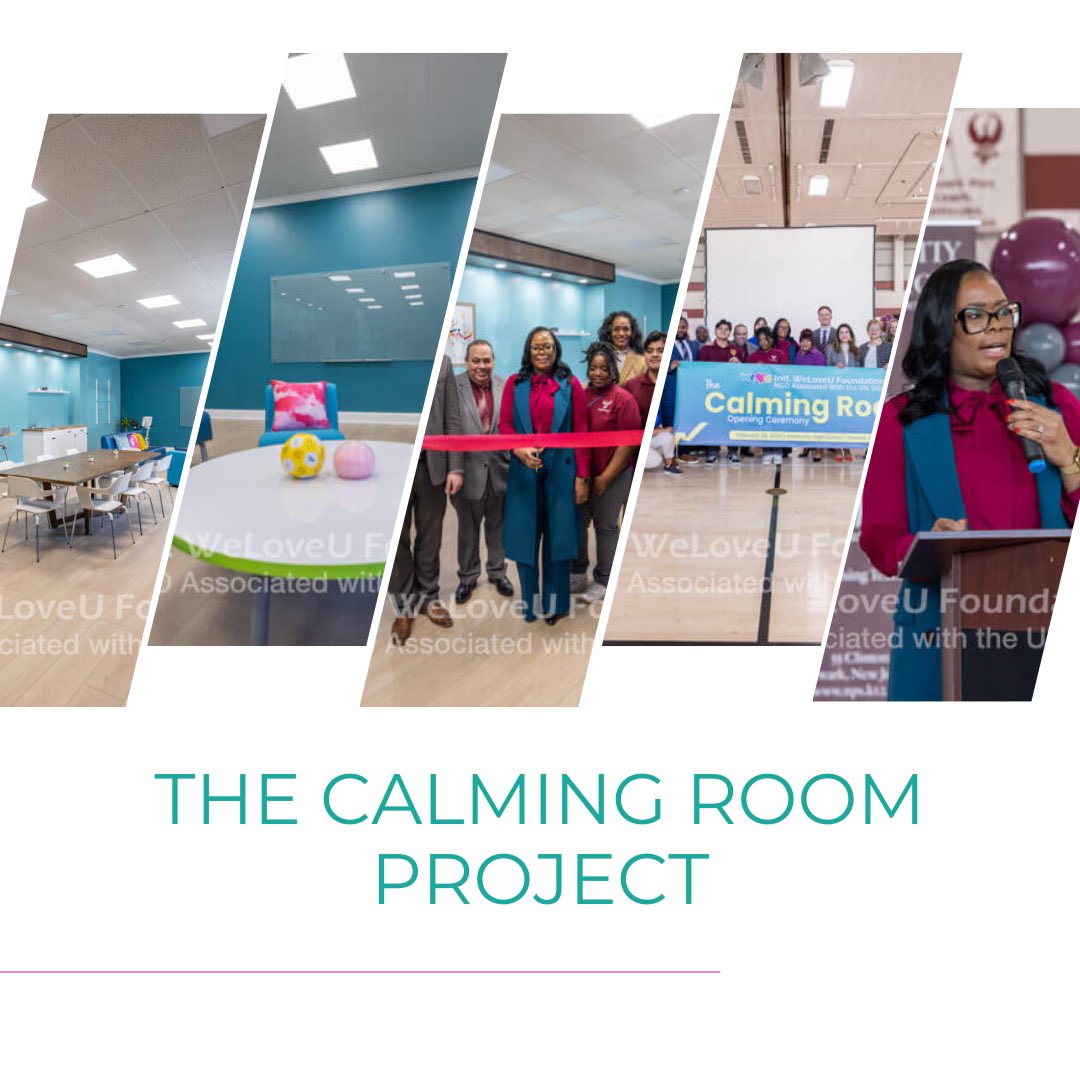 This past February the Intl. WeLoveU Foundation built a Calming Room at a high school in Newark, NJ! Calming Rooms are dedicated spaces for students to relieve stress and manage emotions. Read more: tinyurl.com/2ek86ddw

#WLU
#WeLoveU
#WeLoveUUSA