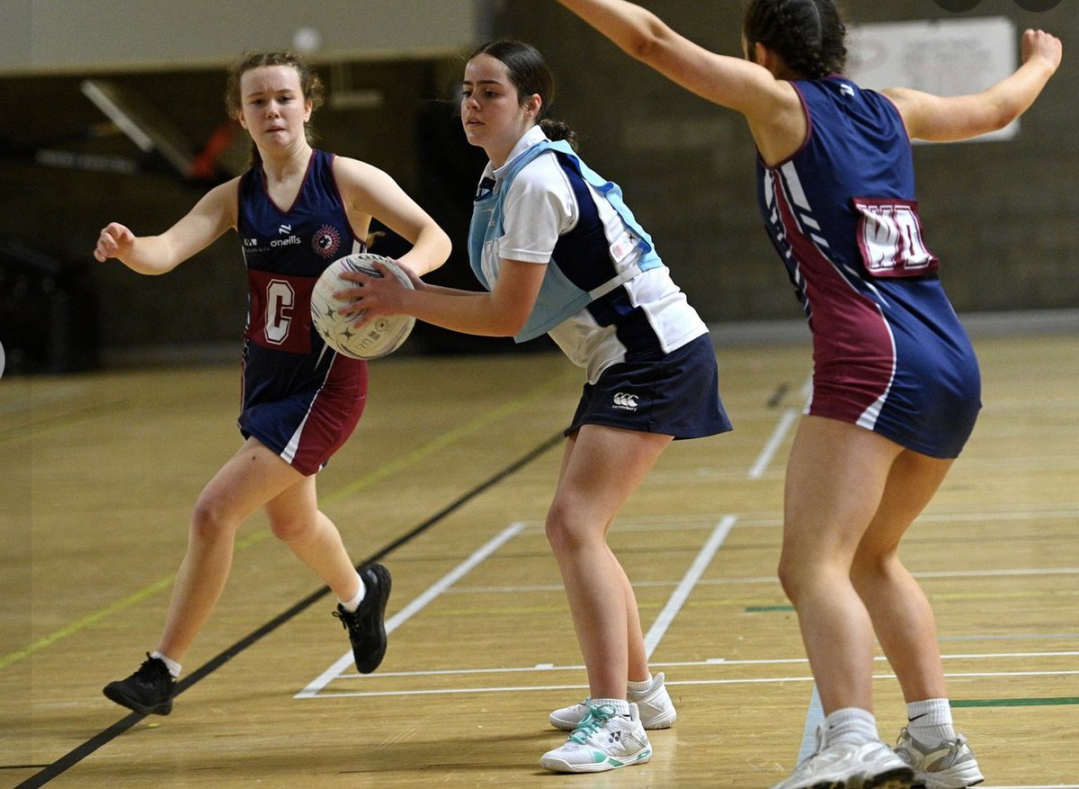 MCBNetball's tweet photo. MCB Junior A Team in action today, NI Netball Plate Final. https://t.co/JkAlefqb0B