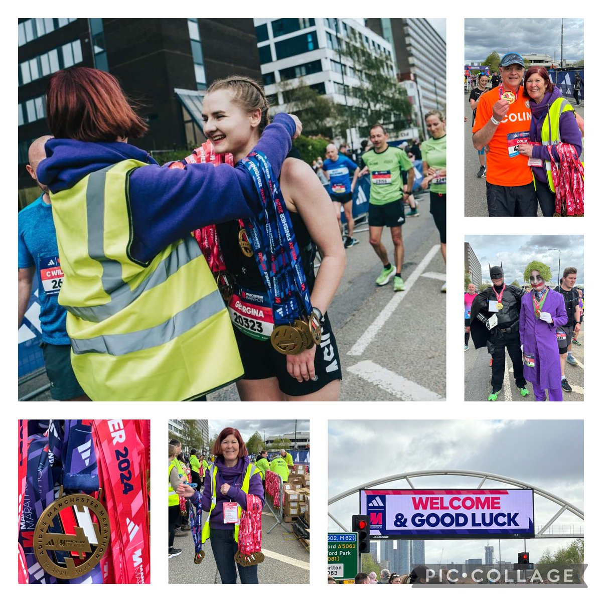 Yesterday I had one of the most privileged & humbling experiences @Marathon_Mcr even though I couldn’t run it .. I got to hand out medals to the finishers .. including my hubby .. so many emotions shared #NHS1000miles