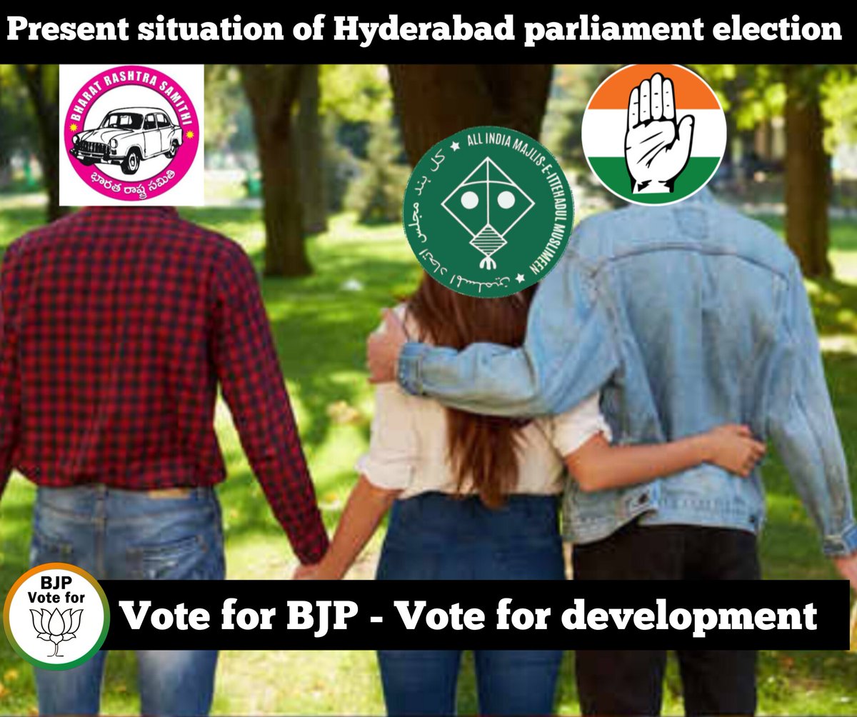Present situation of Hyderabad parliament election.. #BJP4India #BJP4Telangana #Hyderabad @INCTelangana @BJP4Telangana @BRSparty @asadowaisi
