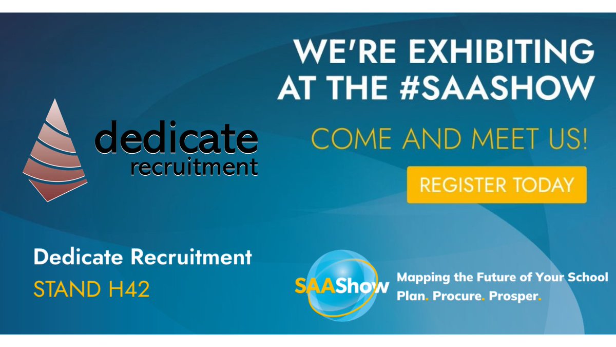 Join us at The @SAA_Show, on 1st May, stand H42 in the 'workforce & recruitment' zone, just in front of the main stage!

#recruitment #education #london #SAASHOW #FanSAAStic